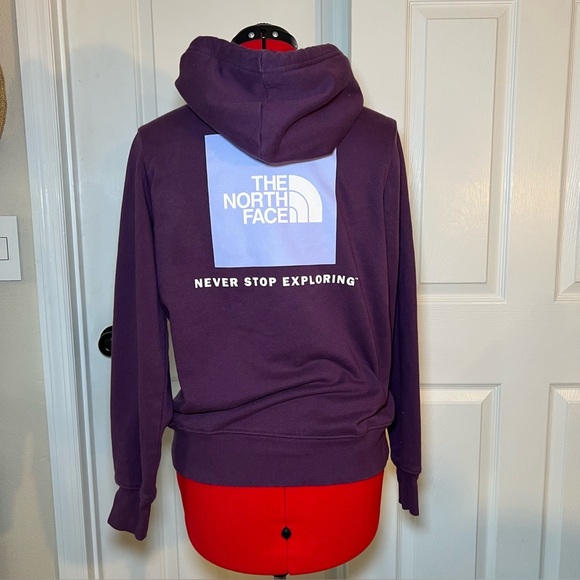 The North Face Never Stop Exploring Box Logo Hoodie Deep Purple - Picture 1 of 9